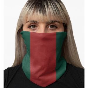 Colorblock Red & Green Face Wrap Mask Cover Gaiter